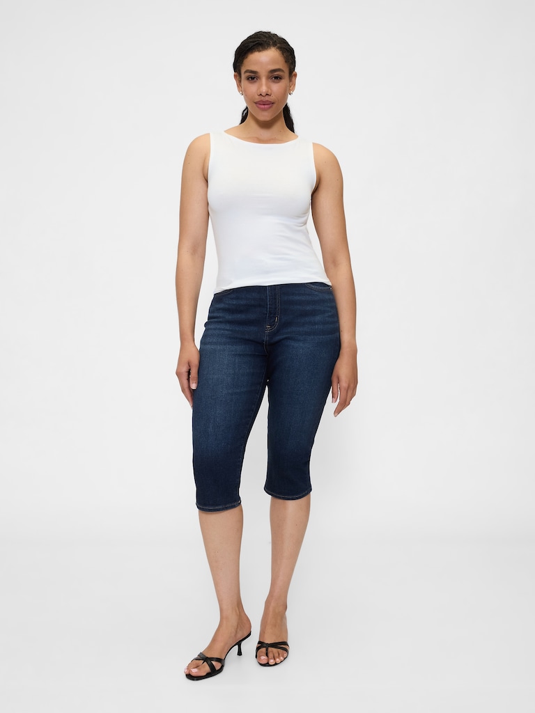 High Rise Vintage Slim Capri Jeans