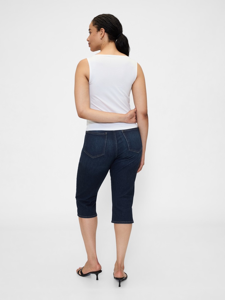 High Rise Vintage Slim Capri Jeans