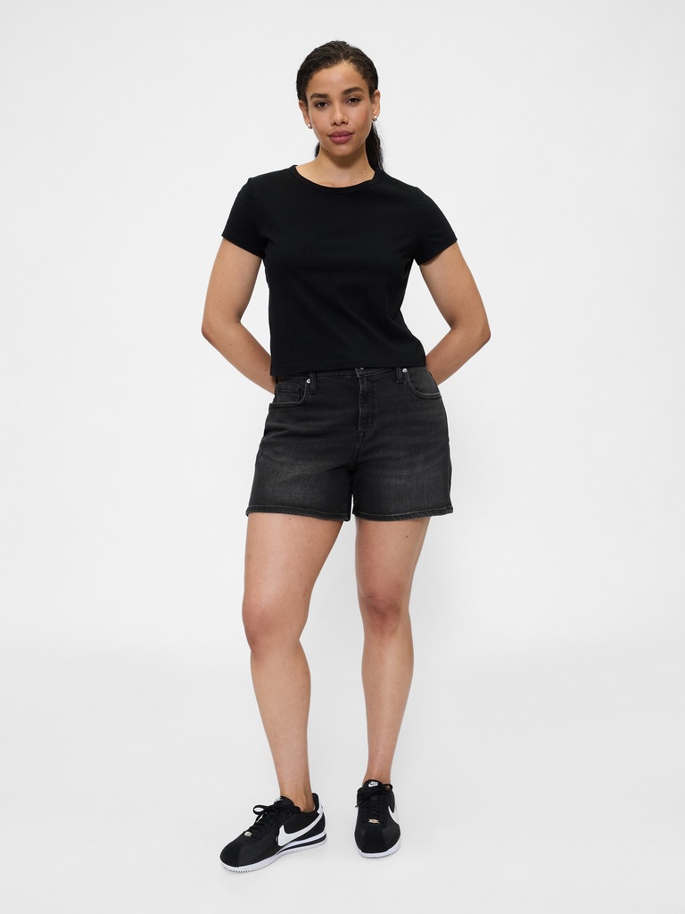 5" Mid Rise Denim Shorts