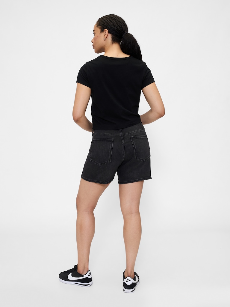 5" Mid Rise Denim Shorts