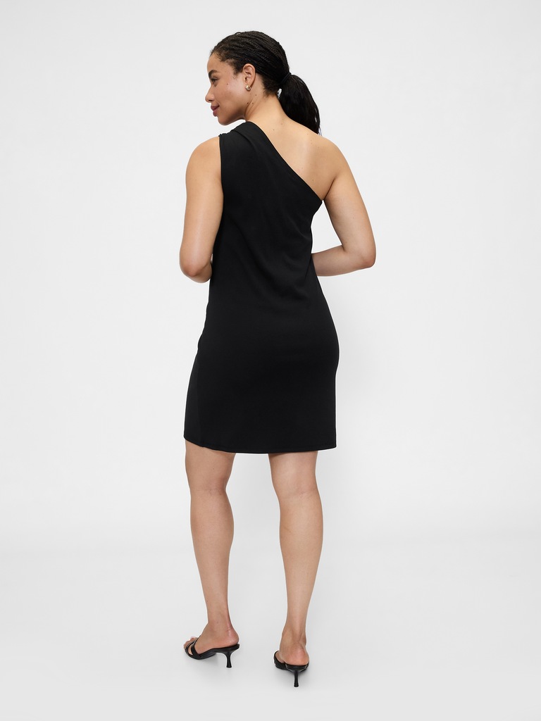Ribbed One-Shoulder Mini Dress