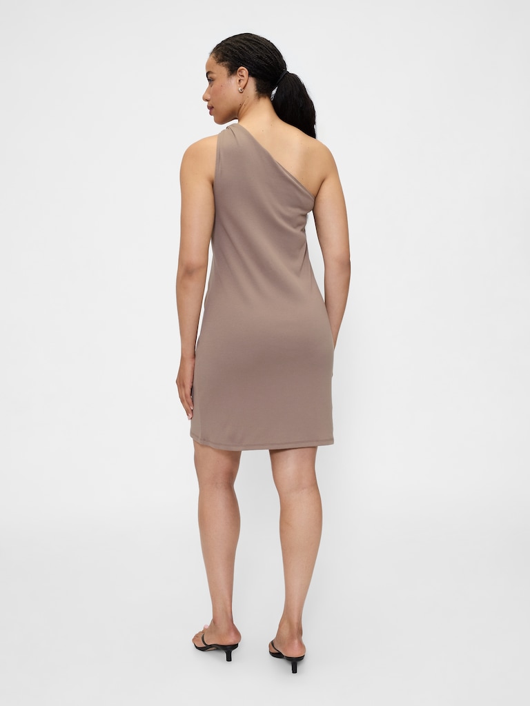 Ribbed One-Shoulder Mini Dress