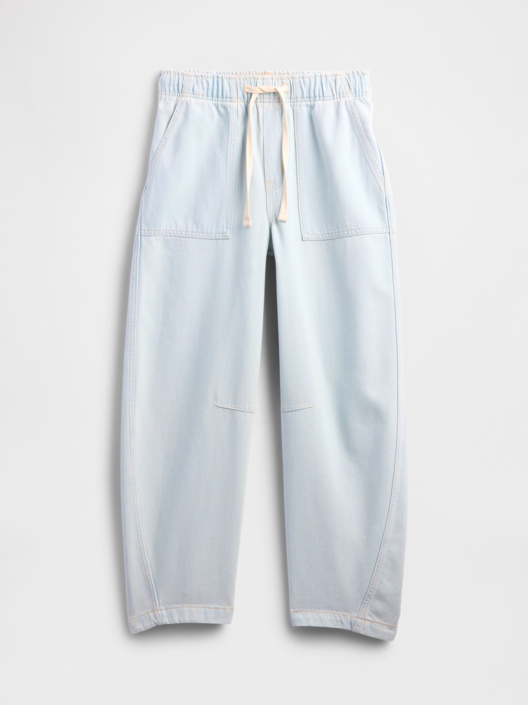 Mid Rise SuperSoft Pull-On Barrel Jeans