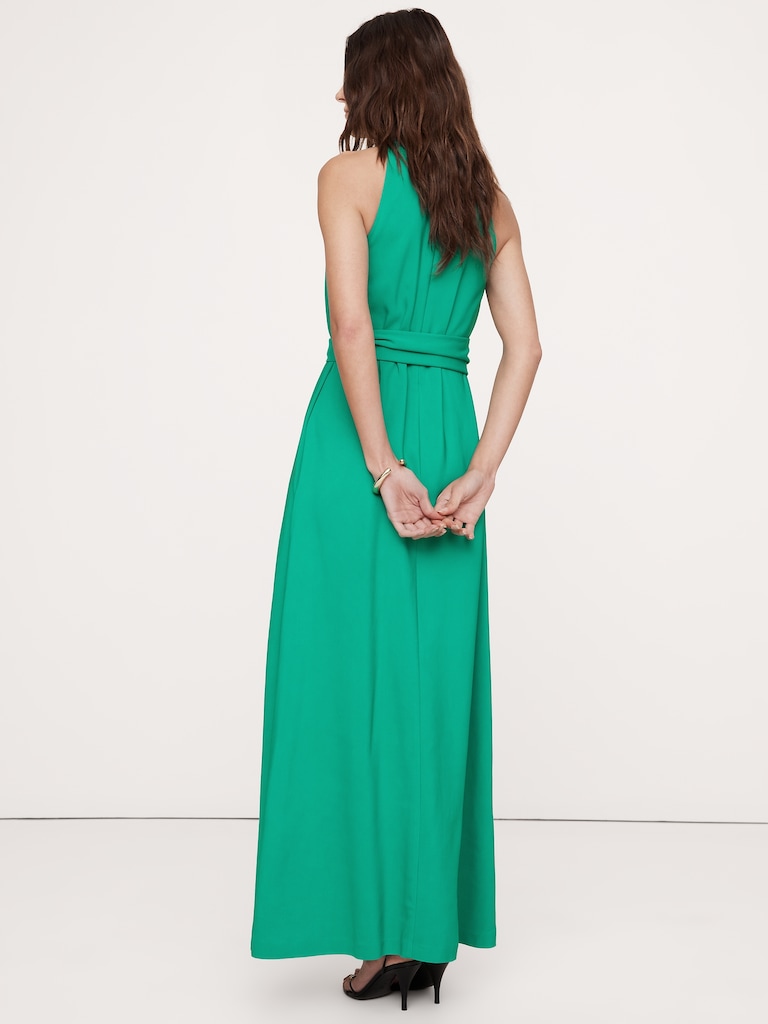Stretch-Crepe Maxi Dress