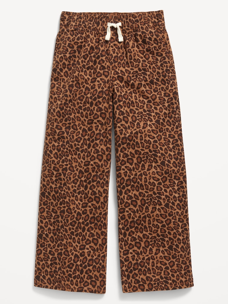 Printed High-Waisted Baggy Wide-Leg Pull-On Pants for Girls