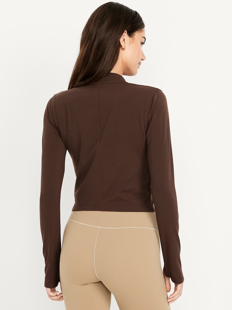StudioSmooth Full-Zip Cropped Jacket