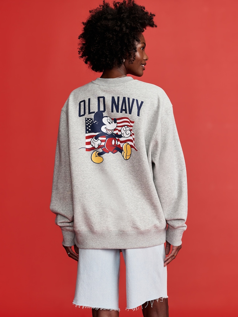 Old Navy x Disney© Mickey Mouse Oversized Flag Logo-Graphic Sweatshirt