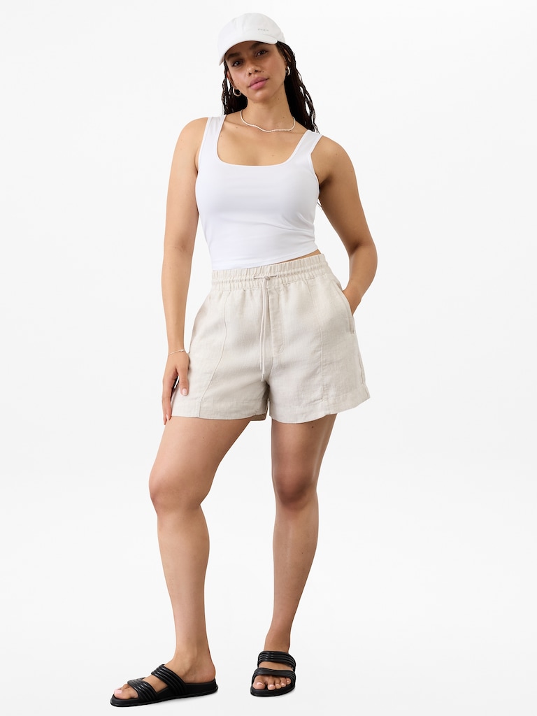 Retreat Linen Mid Rise 4" Short