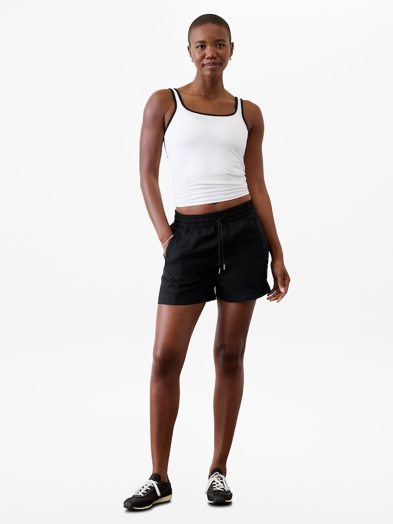 Retreat Linen Mid Rise 4" Short