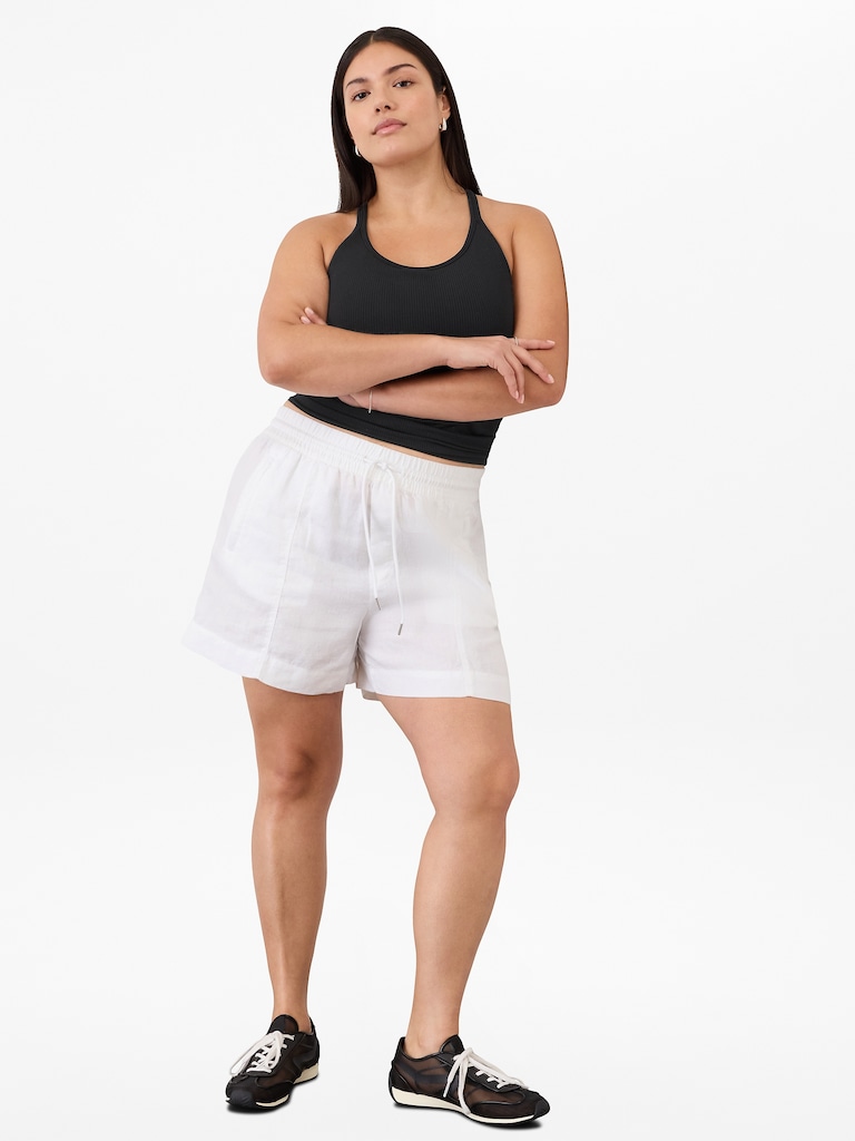 Retreat Linen Mid Rise 4" Short