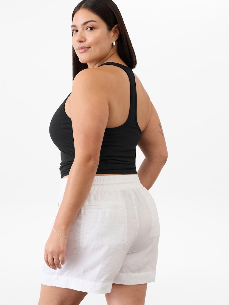 Retreat Linen Mid Rise 4" Short