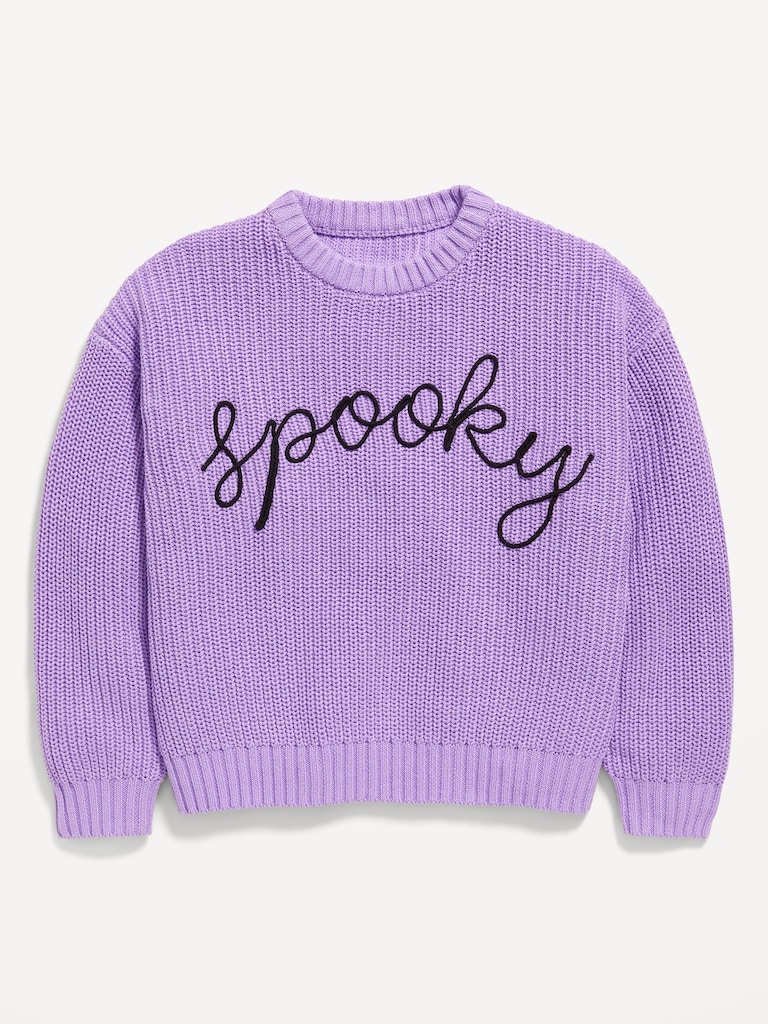 Oversized Crew-Neck Sweater for Girls