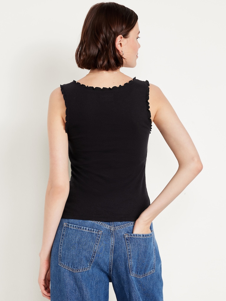 Camisole cintrée en tricot côtelé.