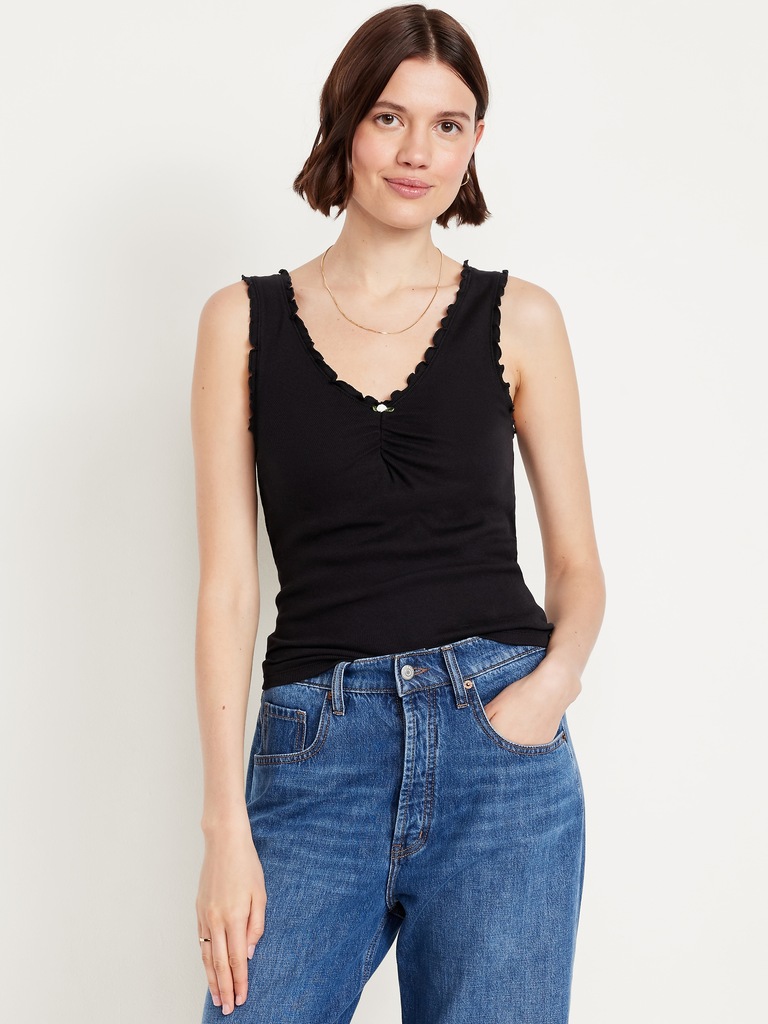 Camisole cintrée en tricot côtelé.