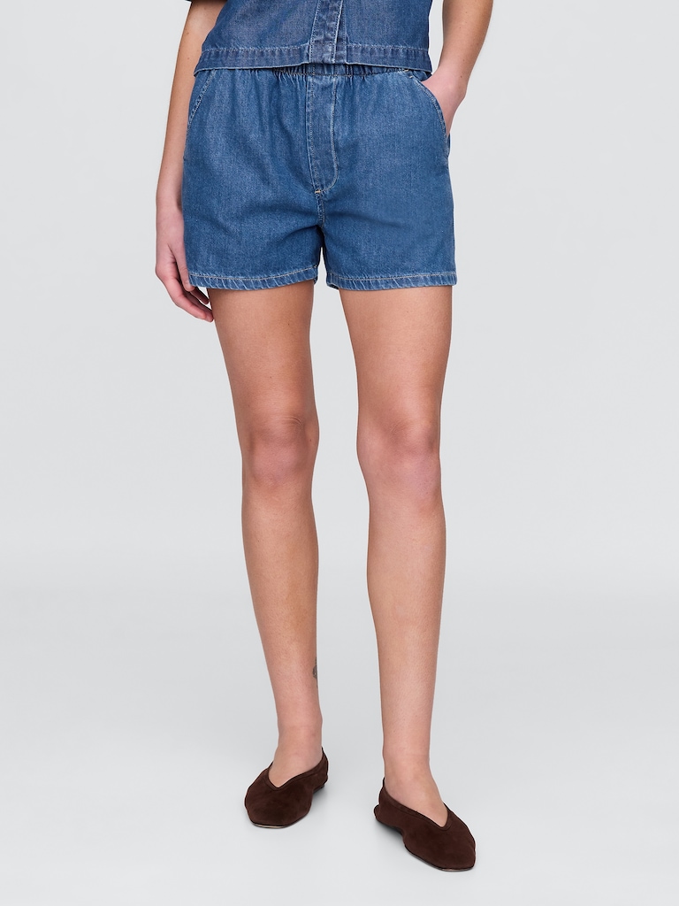 Mid Rise UltraSoft Denim Easy Boxer Shorts