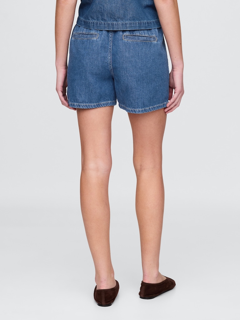 Mid Rise UltraSoft Denim Easy Boxer Shorts