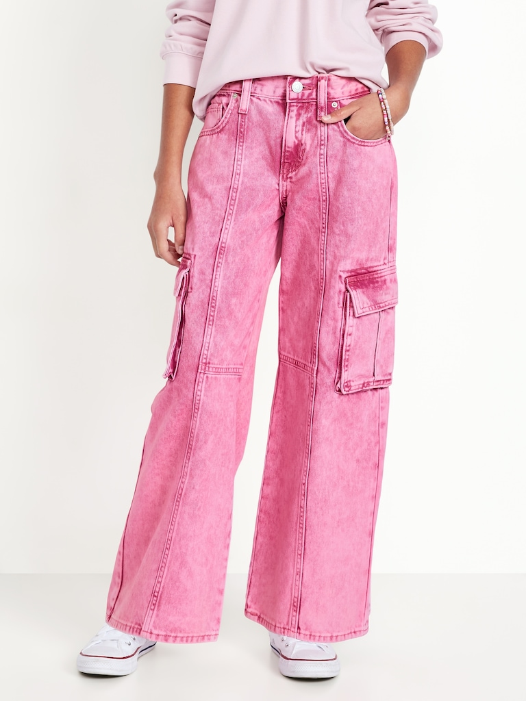 Super Baggy Wide-Leg Cargo Jeans for Girls