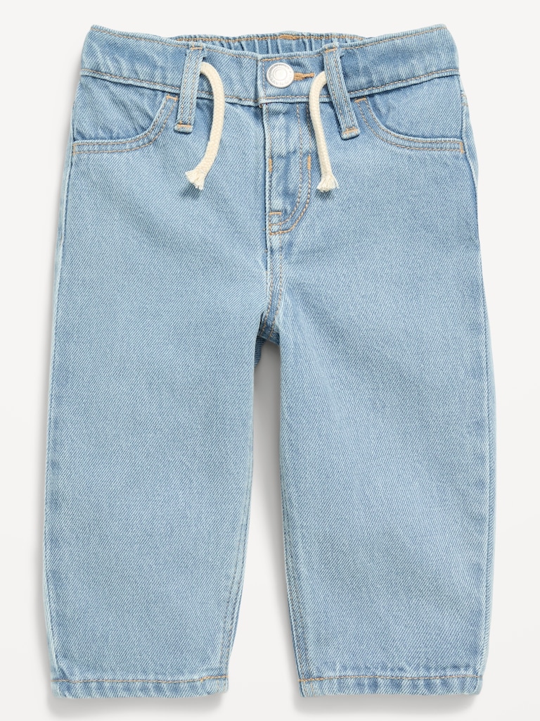 Drawstring Barrel-Leg Jeans for Baby