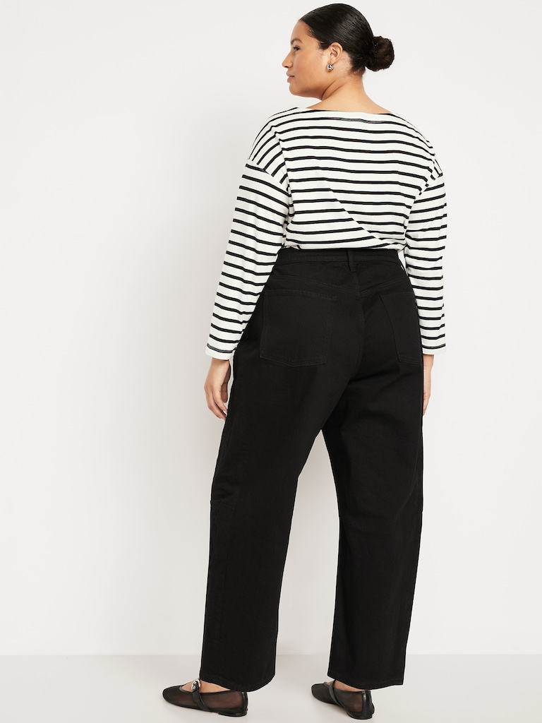 High-Waisted Barrel Ankle Jeans