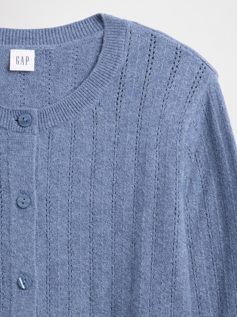 CashSoft Pointelle Cardigan