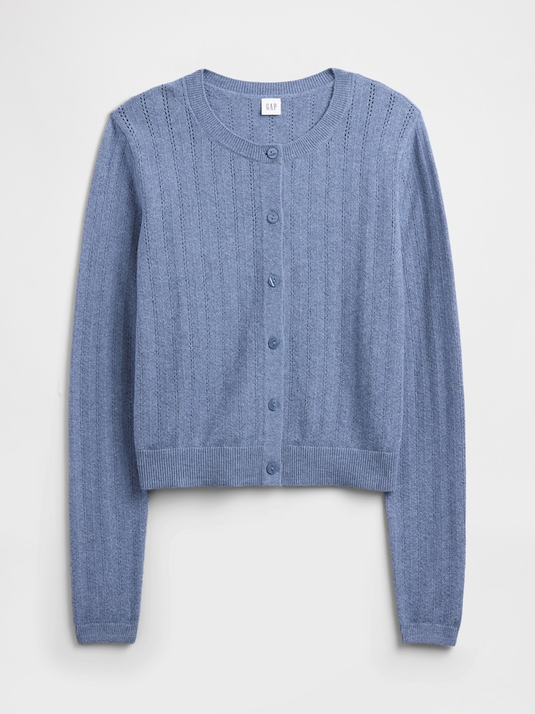 CashSoft Pointelle Cardigan