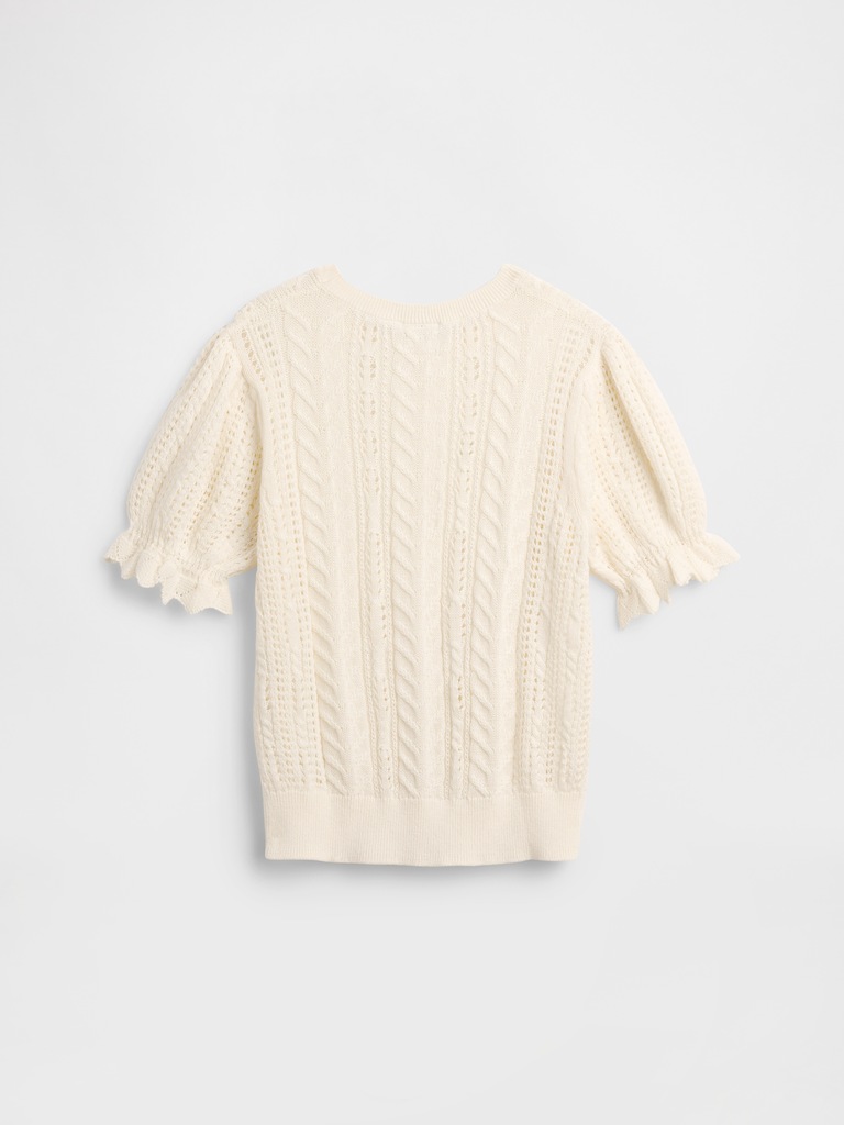 Kids Pointelle Cable-Knit Sweater