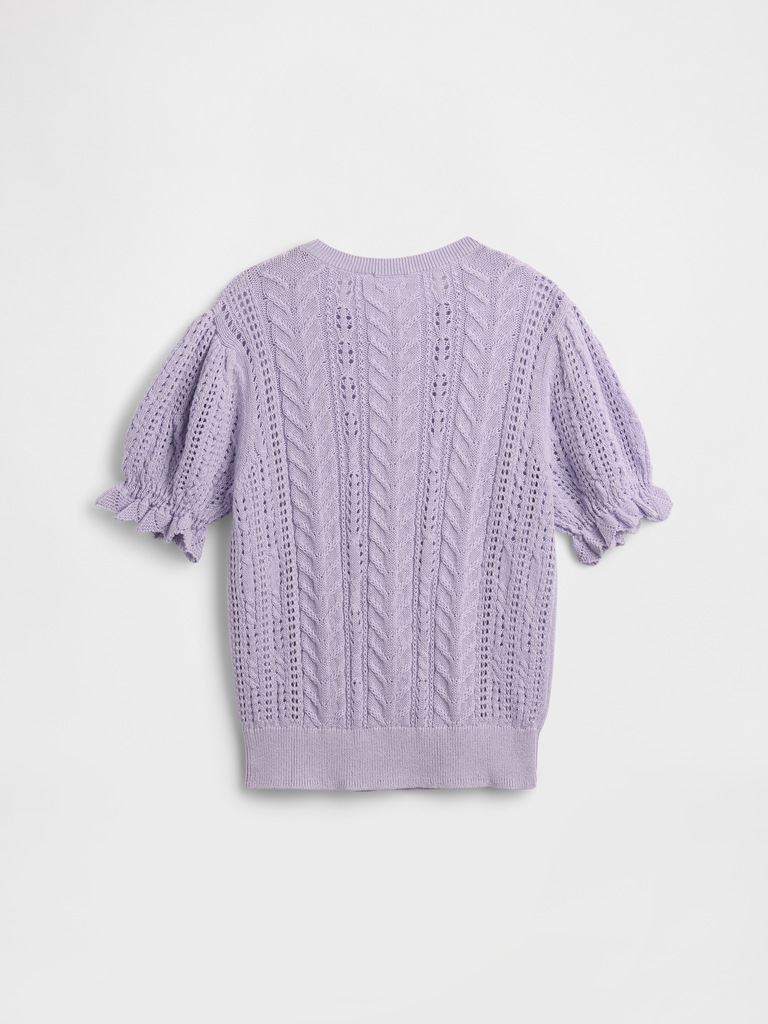 Kids Pointelle Cable-Knit Sweater