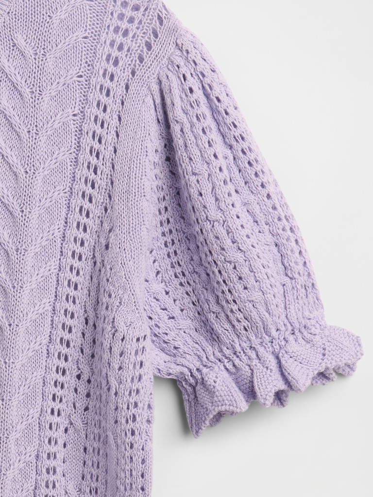 Kids Pointelle Cable-Knit Sweater