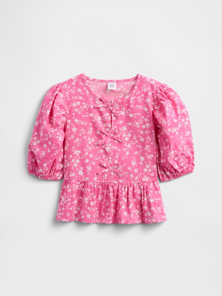 Kids Bow Peplum Top