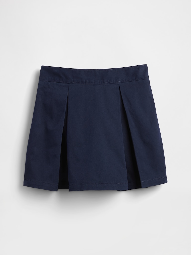 Kids Uniform Pleated Khaki Easy Skort