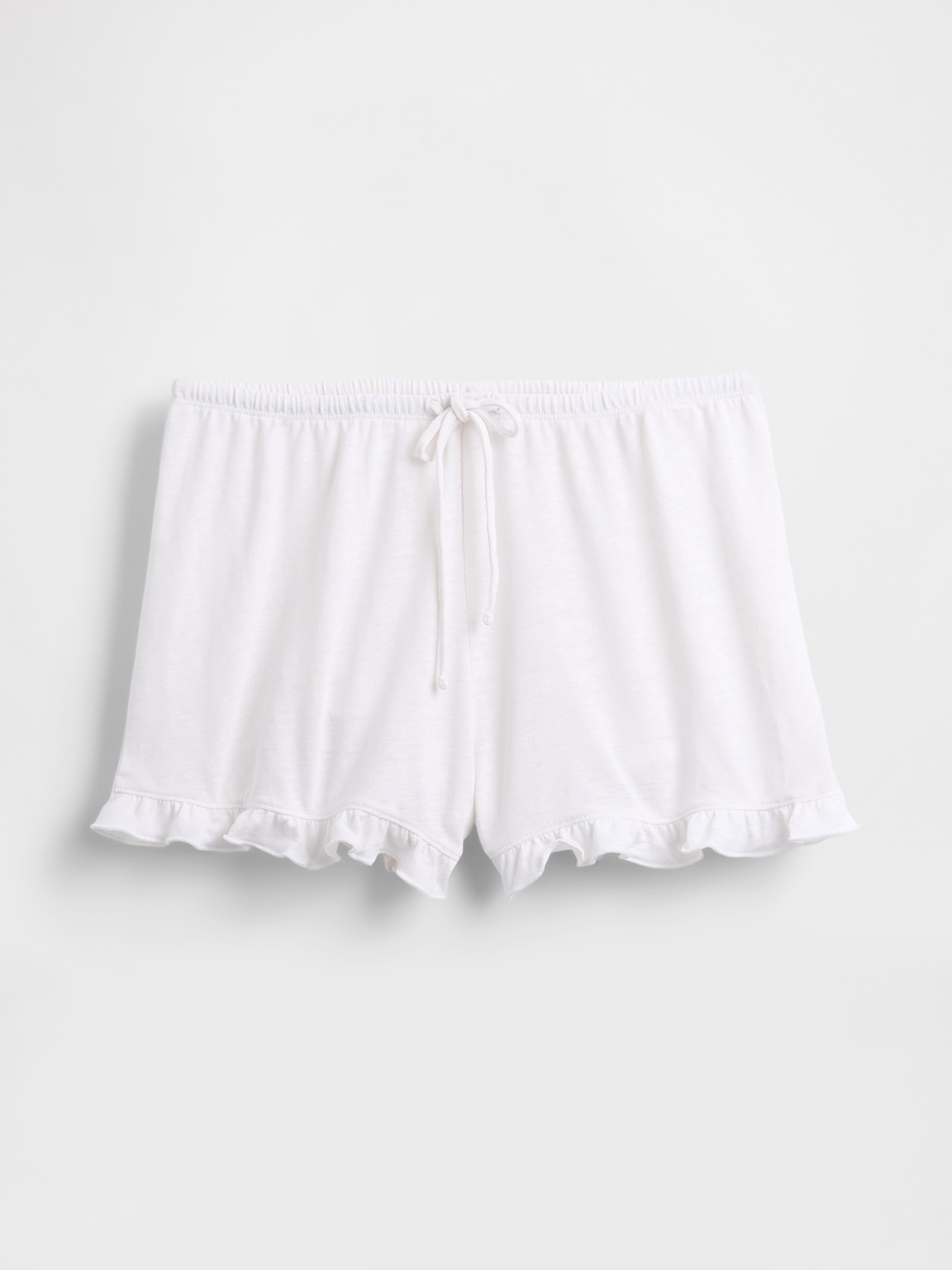 Linen-Blend Ruffle PJ Shorts