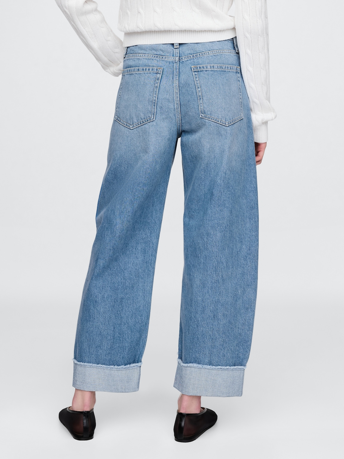 High Rise Cuffed Barrel Jeans