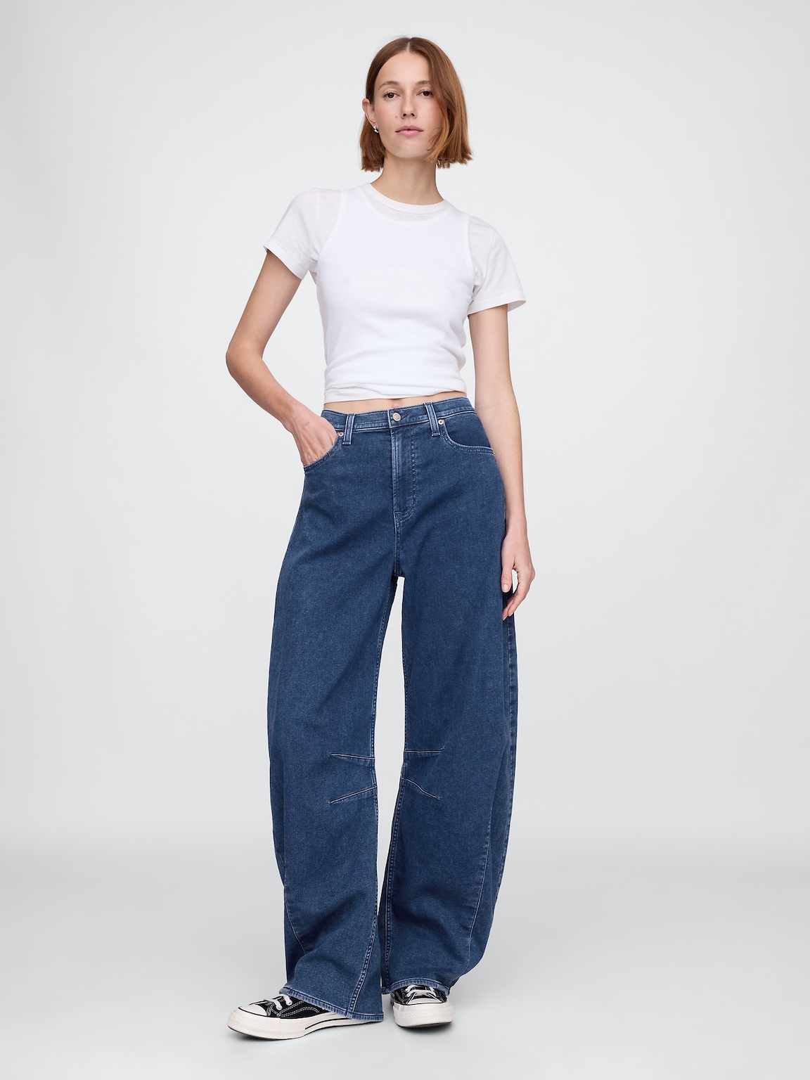 High Rise Knit Horseshoe Jeans