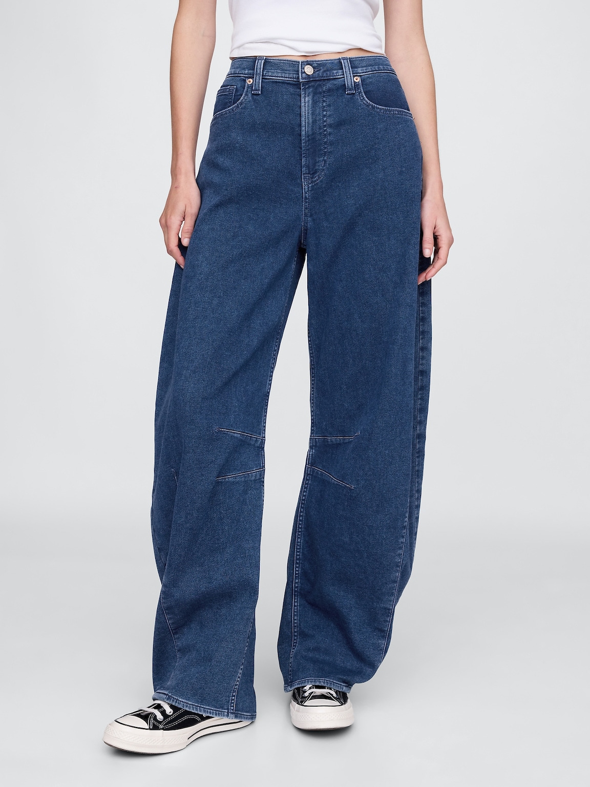 High Rise Knit Horseshoe Jeans