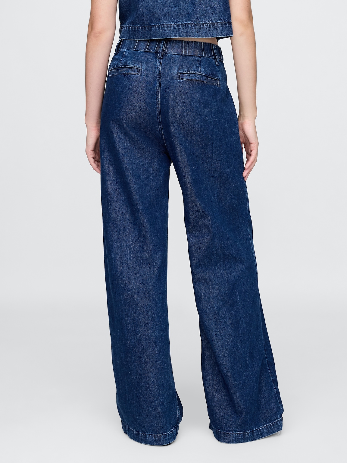 365 High Rise UltraSoft Denim Pleated Trousers