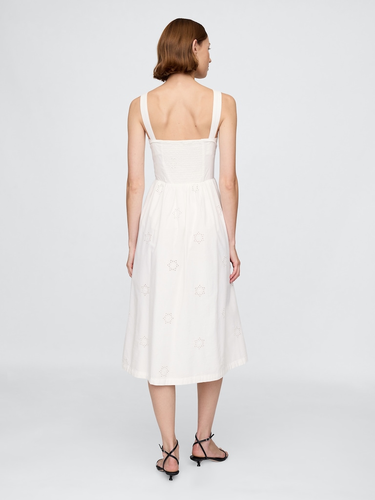 Eyelet Scoop Neck Dress