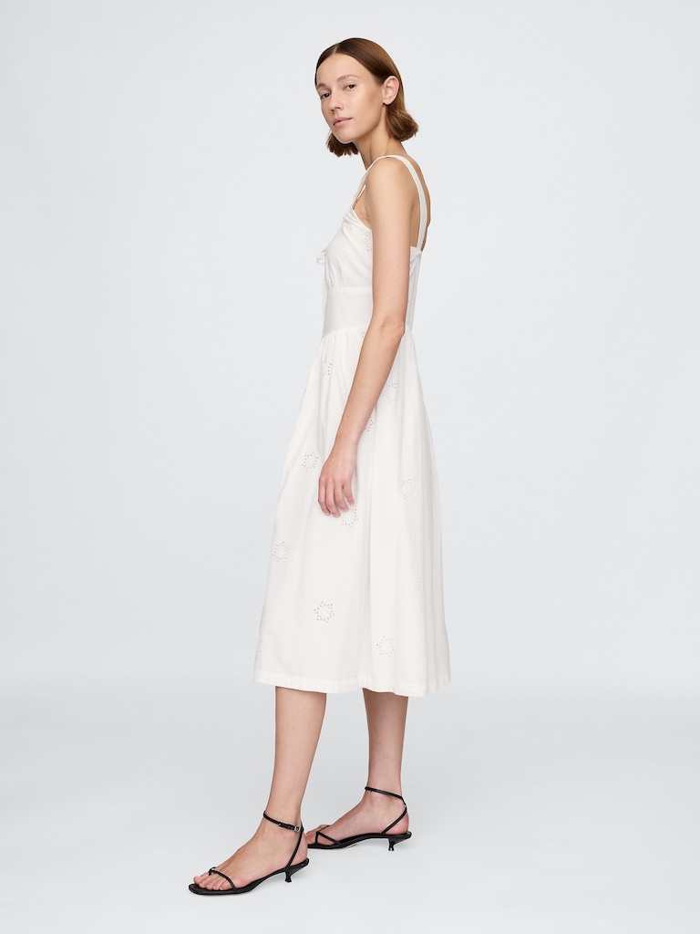 Eyelet Scoop Neck Dress