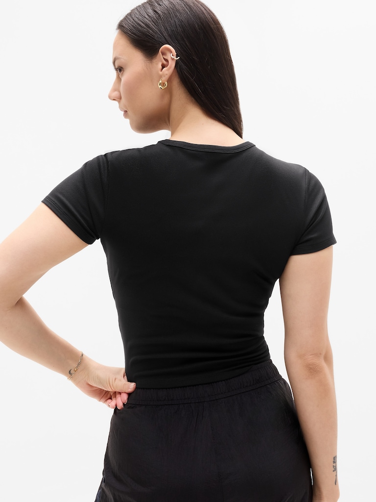 Signature Rib Crop Tee