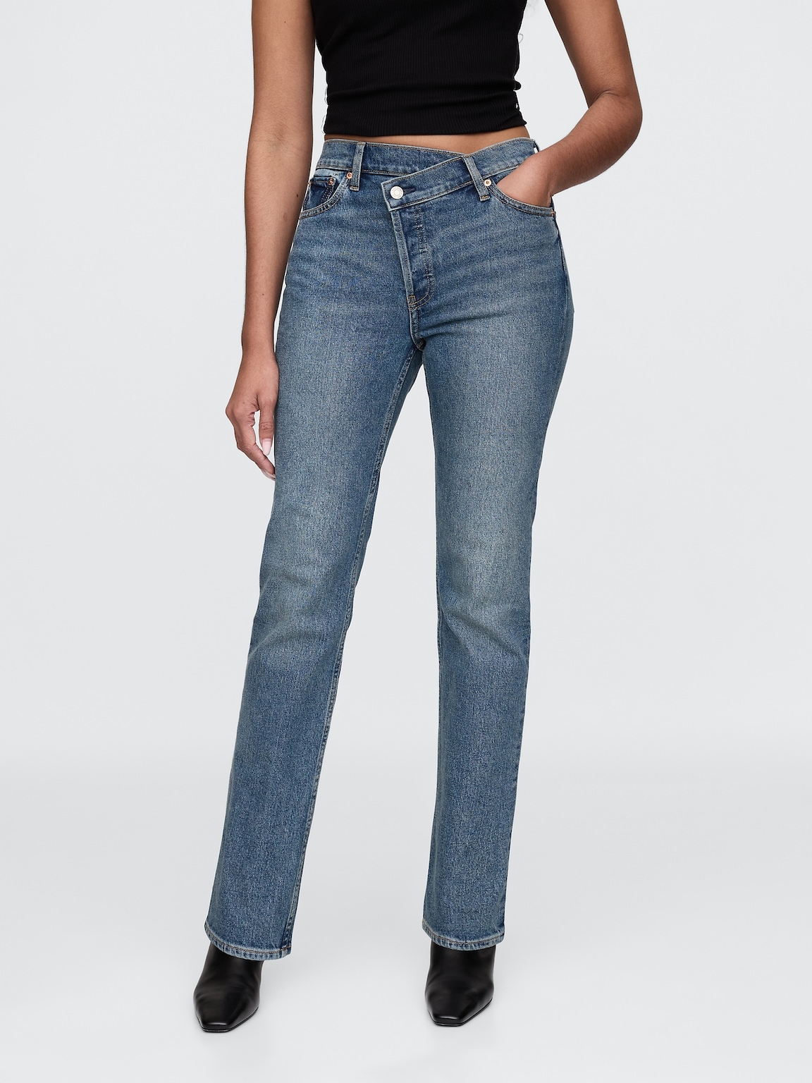 High Rise Crossover '90s Slim Straight Jeans