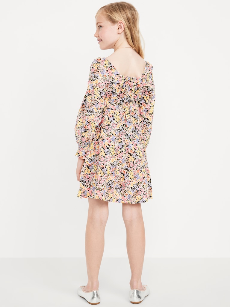 Long-Sleeve Fit and Flare Dress for Girls