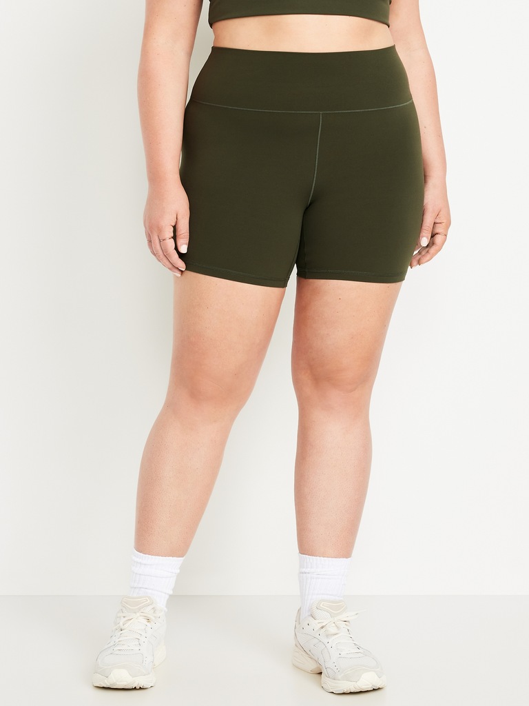 High-Waisted StudioSmooth Biker Shorts -- 6-inch inseam