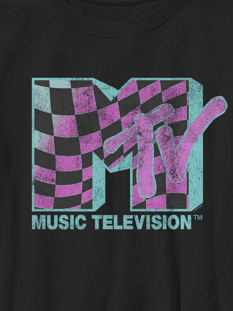 MTV Checkered Gender-Neutral Graphic T-Shirt for Kids