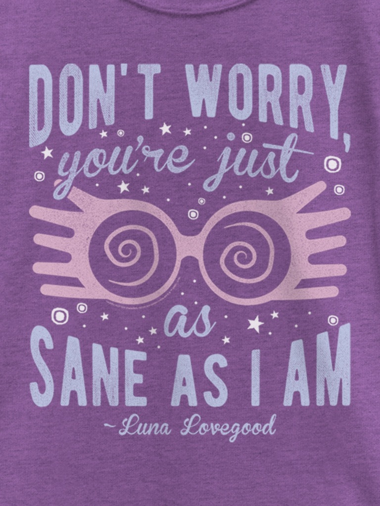 Harry Potter Just As Sane As Luna Graphic T-shirt For Girls