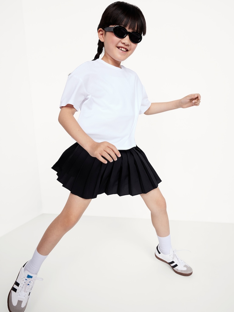 High-Waisted Pleated Performance Skort for Girls