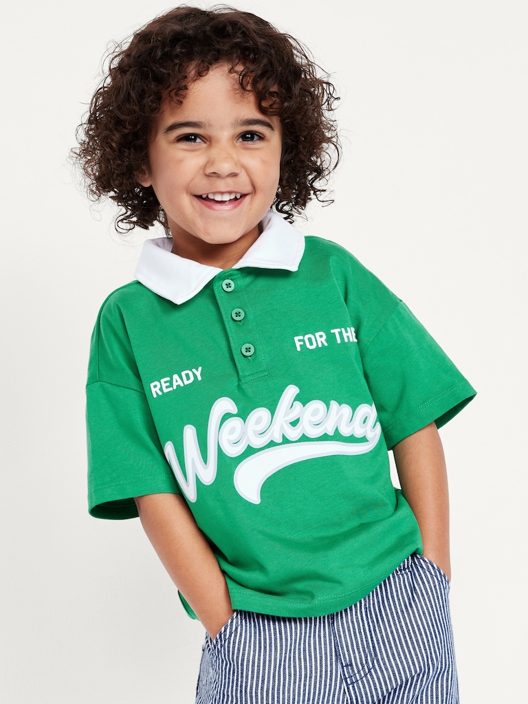 Short-Sleeve Jersey-Knit Polo Shirt for Toddler Boys