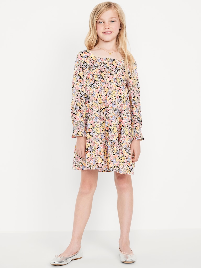 Long-Sleeve Fit and Flare Dress for Girls