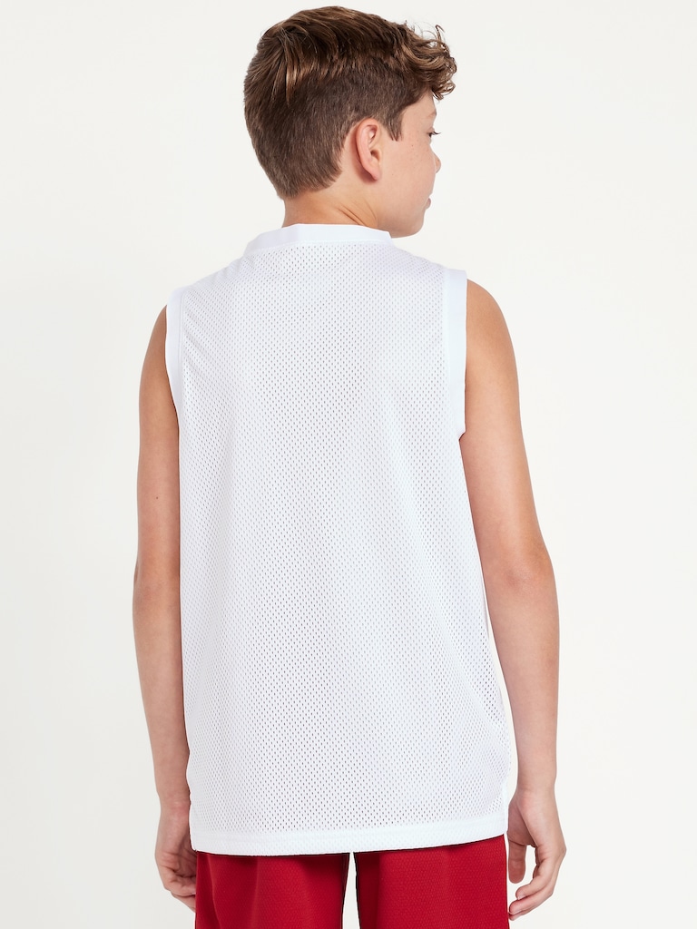 Mesh Graphic Basketball Tank Top for Boys