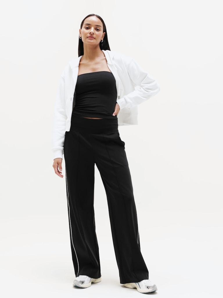 Venice High Rise Track Stripe Wide Leg Pant
