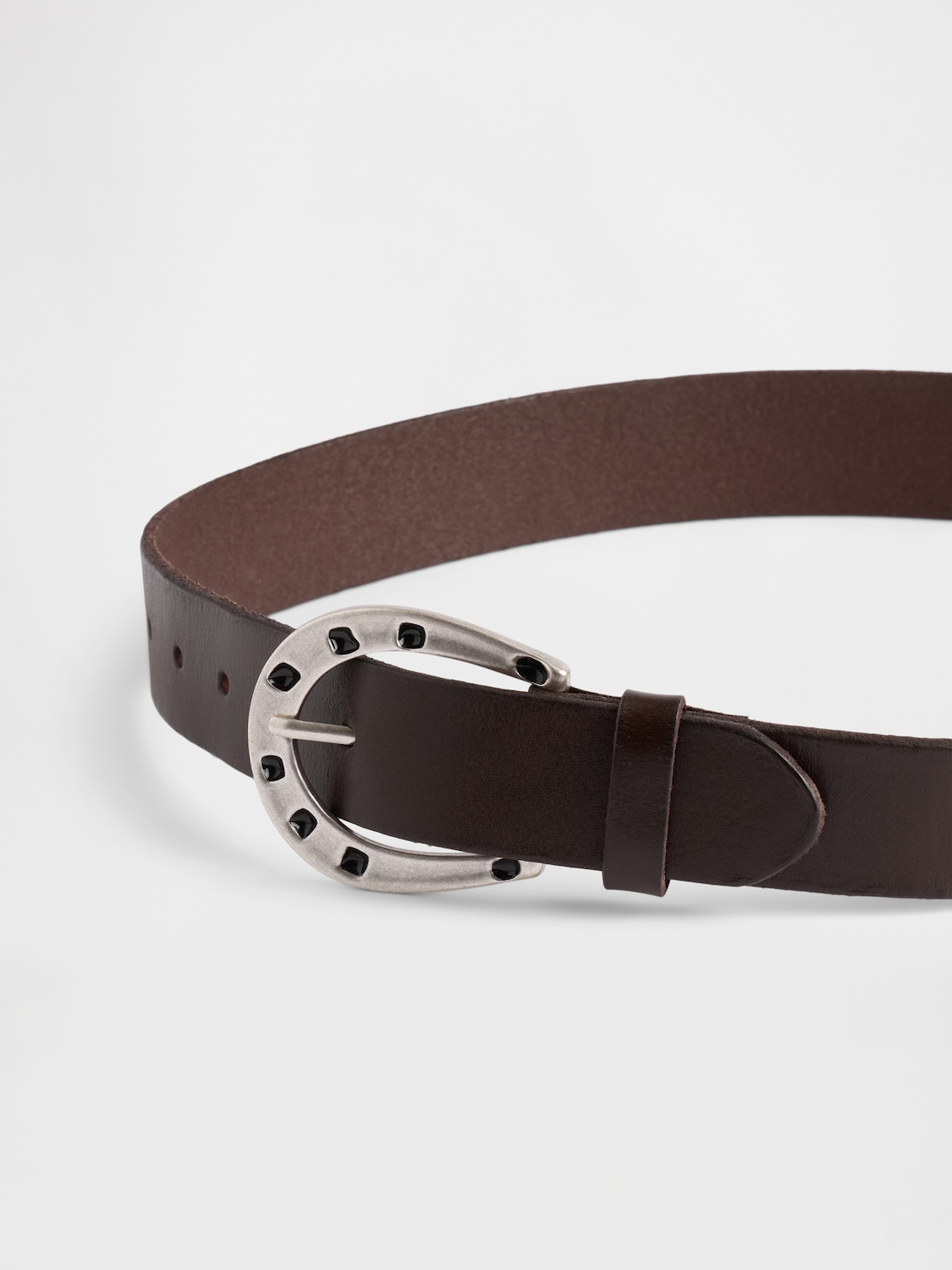 Leather Horseshoe Buckle Belt