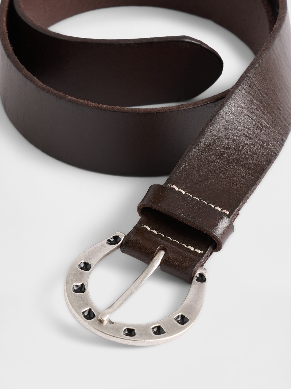 Leather Horseshoe Buckle Belt